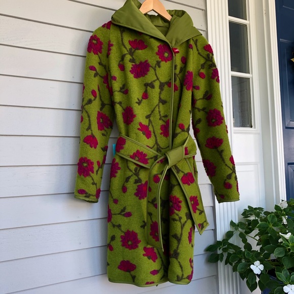 Mycra PAC Coat Reversible Wool Floral Rain Belted